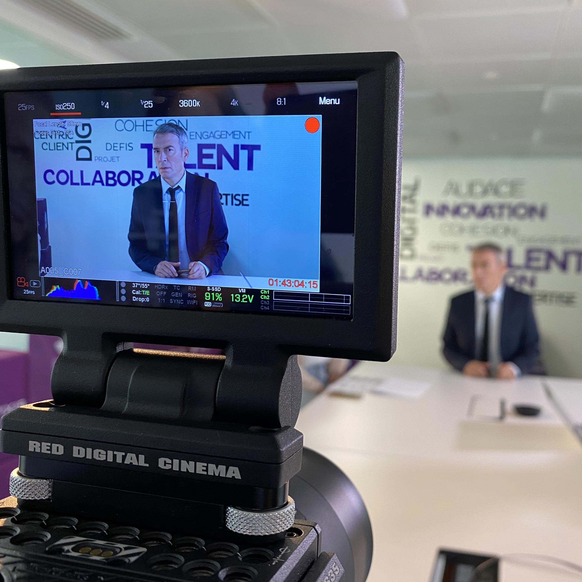 Contrôle du cadrage et de l’image sur un moniteur de tournage